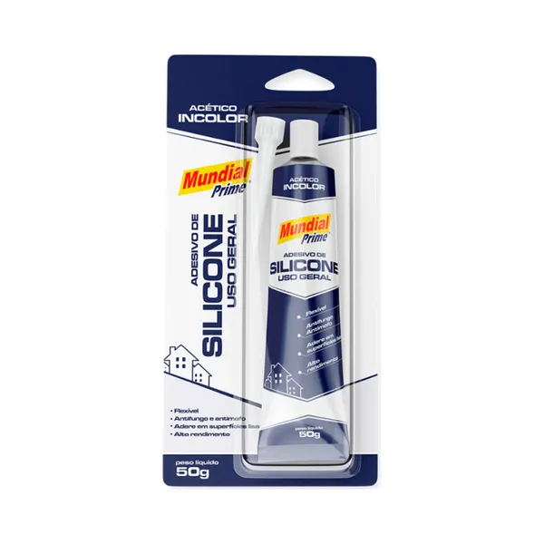 Silicone acético Mundial 50 g transparente